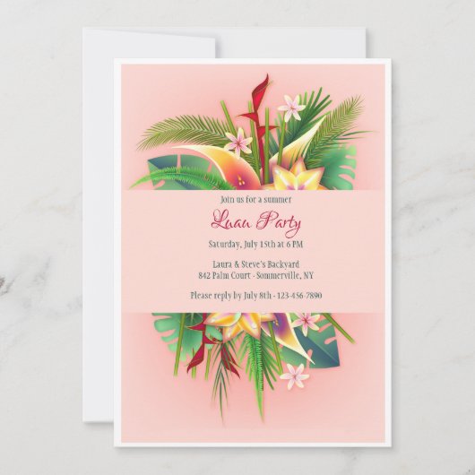Invitation Fête Tropicale (Devant)
