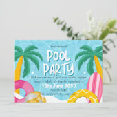 Invitation Fête Tropicale au Piscine (Debout devant)