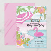 Invitation Fête Tropicale au Piscine (Devant / Derrière)