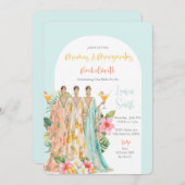 Invitation Fête Tropicale de Bachelorette de Mumu et Margarit (Devant / Derrière)