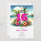 Invitation Fête Tropicale de Piscine de Planches de Surf Douc (Devant)