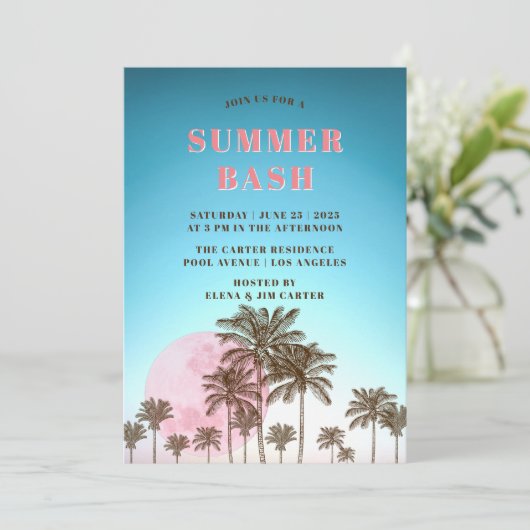 INVITATION FÊTE TROPICALE D'ÉTÉ (Debout devant)