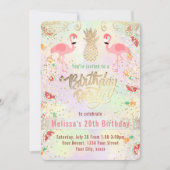 Invitation fête tropicale d'été flamingo (Devant)