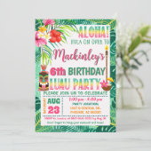 Invitation Fête tropicale Luau Fête Anniversaire (Debout devant)