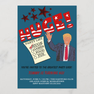Invitation Fête Trump ÉNORME la plus grande de toutes Célébra