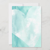 Invitation Fête Turquoise de l'Mariage de l'aquarelle blanche (Dos)
