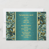 Invitation Fête turquoise d'or Aqua (Dos)