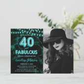 Invitation Fête turquoise du 40e anniversaire - 40 & Fabuleux (Debout devant)