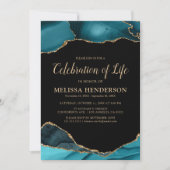Invitation Fête Turquoise funéraire de la vie (Devant)