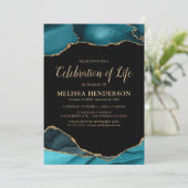 Invitation Fête Turquoise funéraire de la vie (Debout devant)
