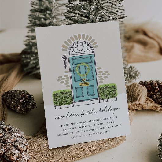 Invitation Fête turquoise Porte de vacances