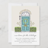 Invitation Fête turquoise Porte de vacances (Devant)