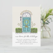 Invitation Fête turquoise Porte de vacances (Debout devant)
