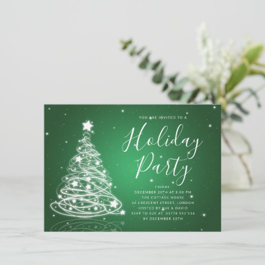 Invitation Fête verte de Noël (Debout devant)