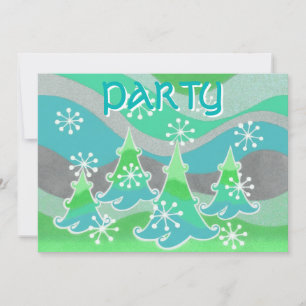 Invitation "fête" verte des arbres d'hiver