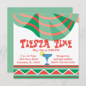 Invitation Fête verte et rouge avec Margarita (Devant / Derrière)
