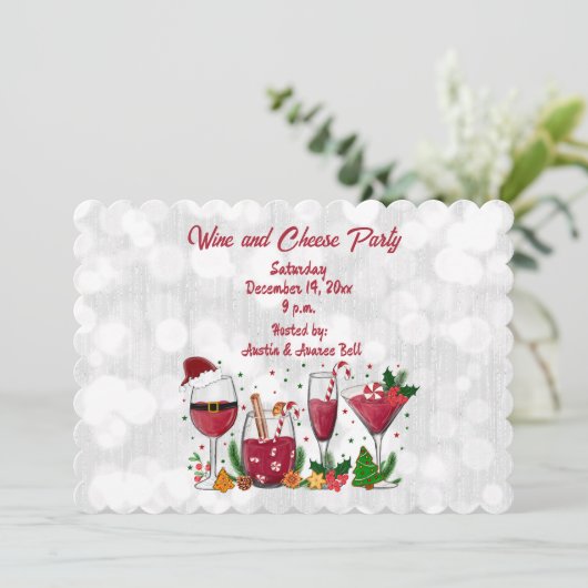 Invitation Fête Vin et Fromage (Debout devant)