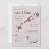 Invitation Fête Vin & Fromage Toute Occasion  (Devant)