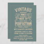Invitation Fête vintage d'anniversaire personnalisée (Devant / Derrière)