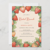 Invitation Fête vintage de brunch de la fraise (Devant)