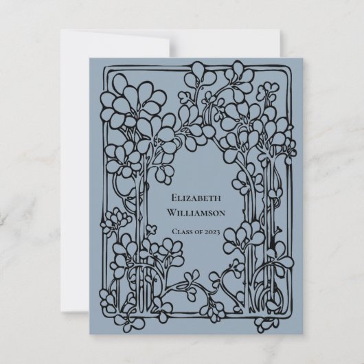 Invitation Fête vintage de graduation florale (Devant)