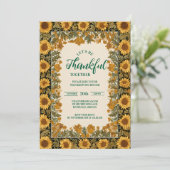 Invitation Fête vintage de Thanksgiving (Debout devant)