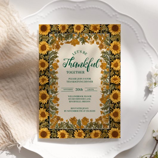 Invitation Fête vintage de Thanksgiving