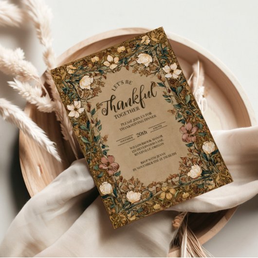 Invitation Fête vintage de Thanksgiving