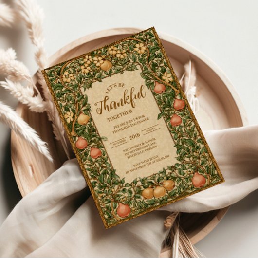 Invitation Fête vintage de Thanksgiving Orchard