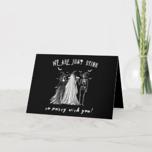 Invitation Fête vintage d'Halloween noir et blanc