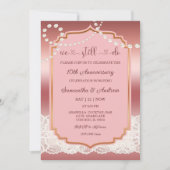 Invitation Fête vintage du 10e anniversaire du mariage (Devant)