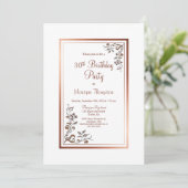 Invitation Fête vintage Florale 30e anniversaire (Debout devant)