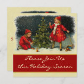 Invitation Fête Vintage Trimple Arbre (Devant / Derrière)