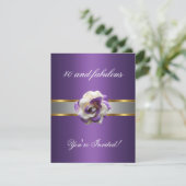 Invitation Fête Violette Fleur Blanche Fabuleuse 4 (Debout devant)
