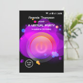 Invitation Fête virtuelle d'anniversaire Glow (Debout devant)
