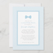 Invitation Fête virtuelle de bébé avec noeud papillon bleu à  (Devant)