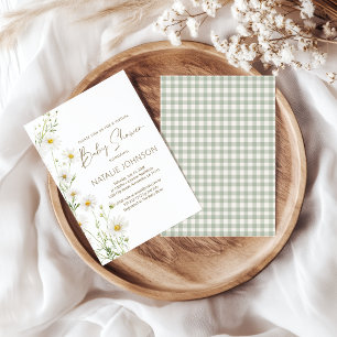 Invitation Fête Virtuelle de Bébé Fille aux Pétales de Daisy