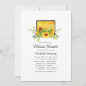 Invitation Fête virtuelle de bébé l'été des tournesols (Devant)