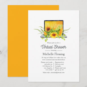 Invitation Fête virtuelle de bébé l'été des tournesols