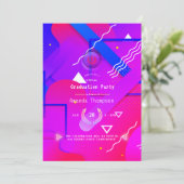 Invitation Fête Virtuelle de Remise de Diplômes Geometric Glo (Debout devant)
