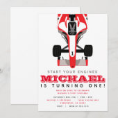 INVITATION FÊTE VOITURE DE COURSE (Devant / Derrière)