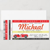 INVITATION FÊTE VOITURE DE COURSE (Devant / Derrière)