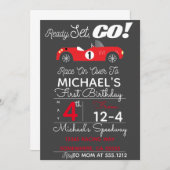 INVITATION FÊTE VOITURE DE COURSE (Devant / Derrière)