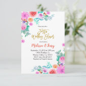 Invitation Fête Wedding shower mexicaine de Fiesta Floral (Debout devant)