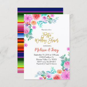 Invitation Fête Wedding shower mexicaine de Fiesta Floral