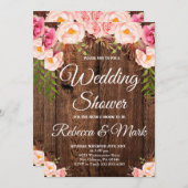 Invitation Fête wedding shower, Wedding shower floral (Devant / Derrière)