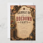 Invitation Fête Western Hoedown (Devant)