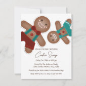 Invitation Fête Whimsical Christmas Gingerbread Cookie Swap (Devant)