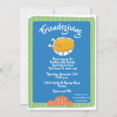 Invitation Fête Whimsical de Thanksgiving Amusante Amicale (Dos)
