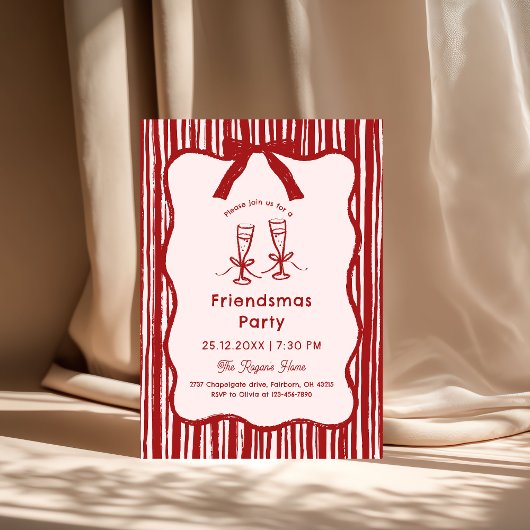 Invitation Fête Whimsical Friendsmas